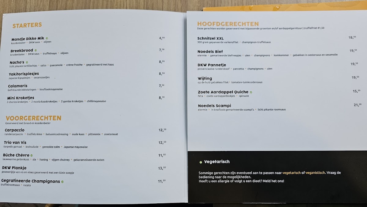 Menu Restaurant / Café De Kleine Winst-2