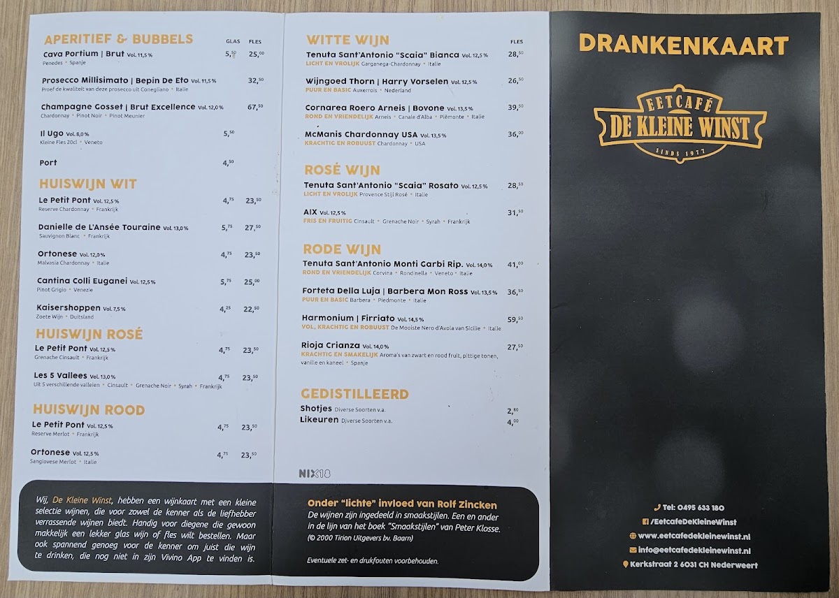 Menu Restaurant / Café De Kleine Winst-5